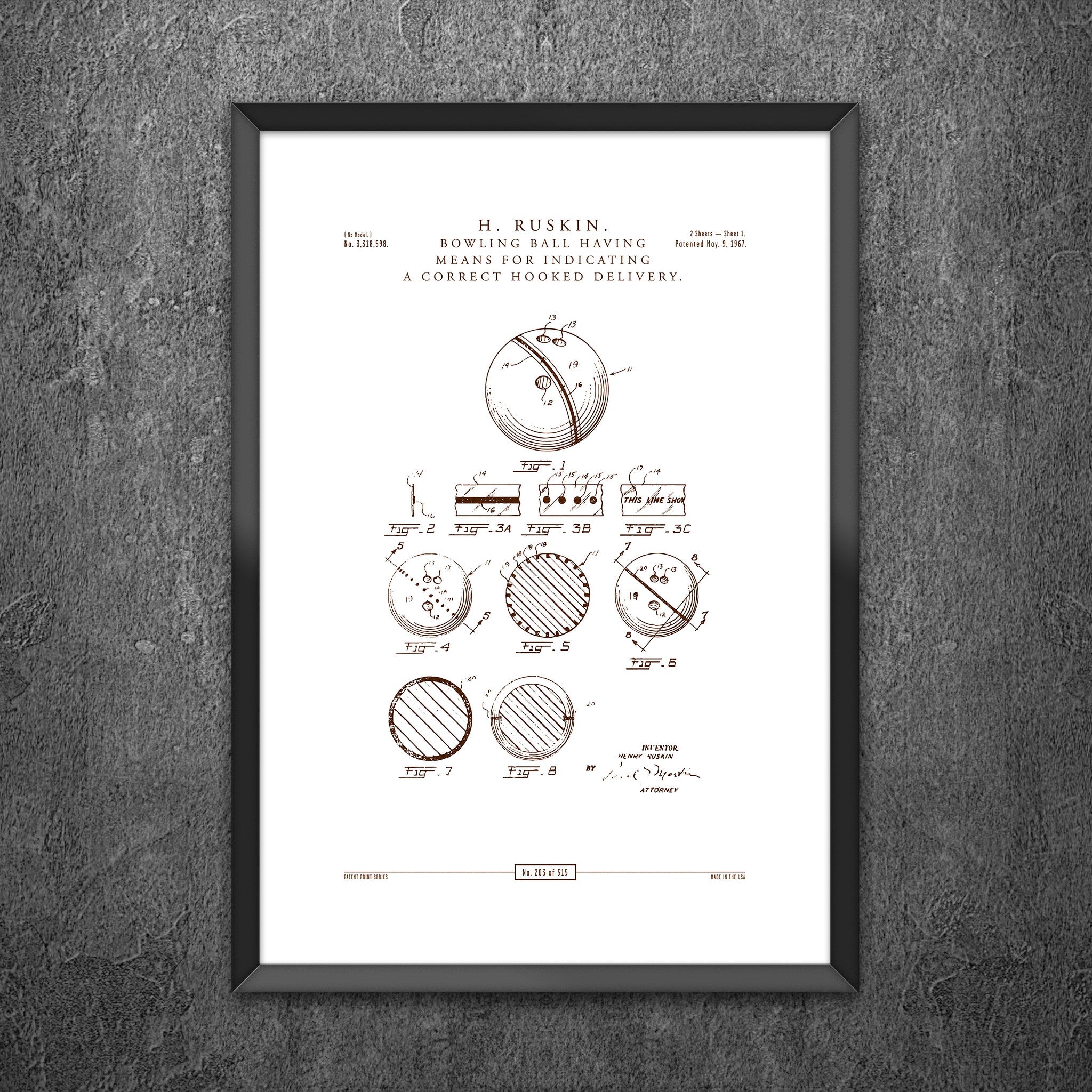 No 203 - Bowling Ball Having Means for Indicating