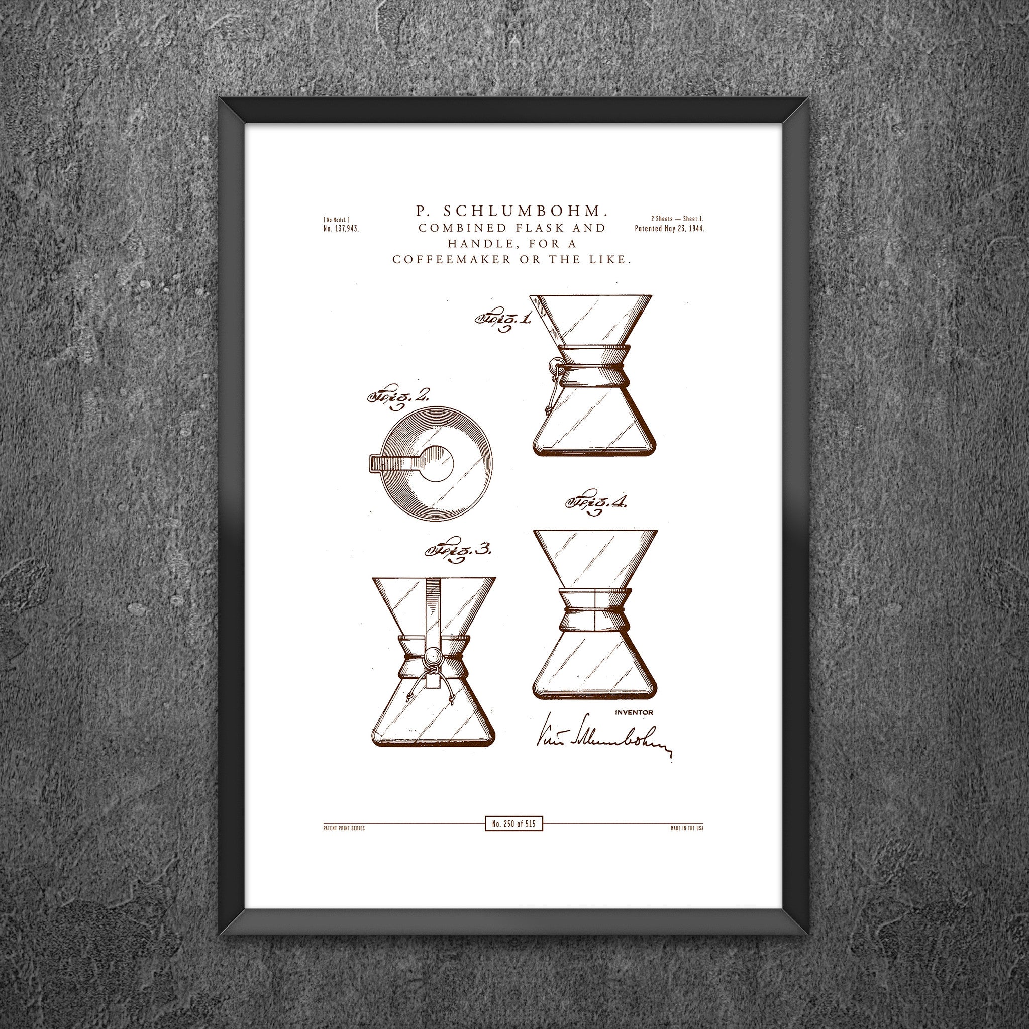 No 250 - Combined Flask and Handle for Coffeemaker