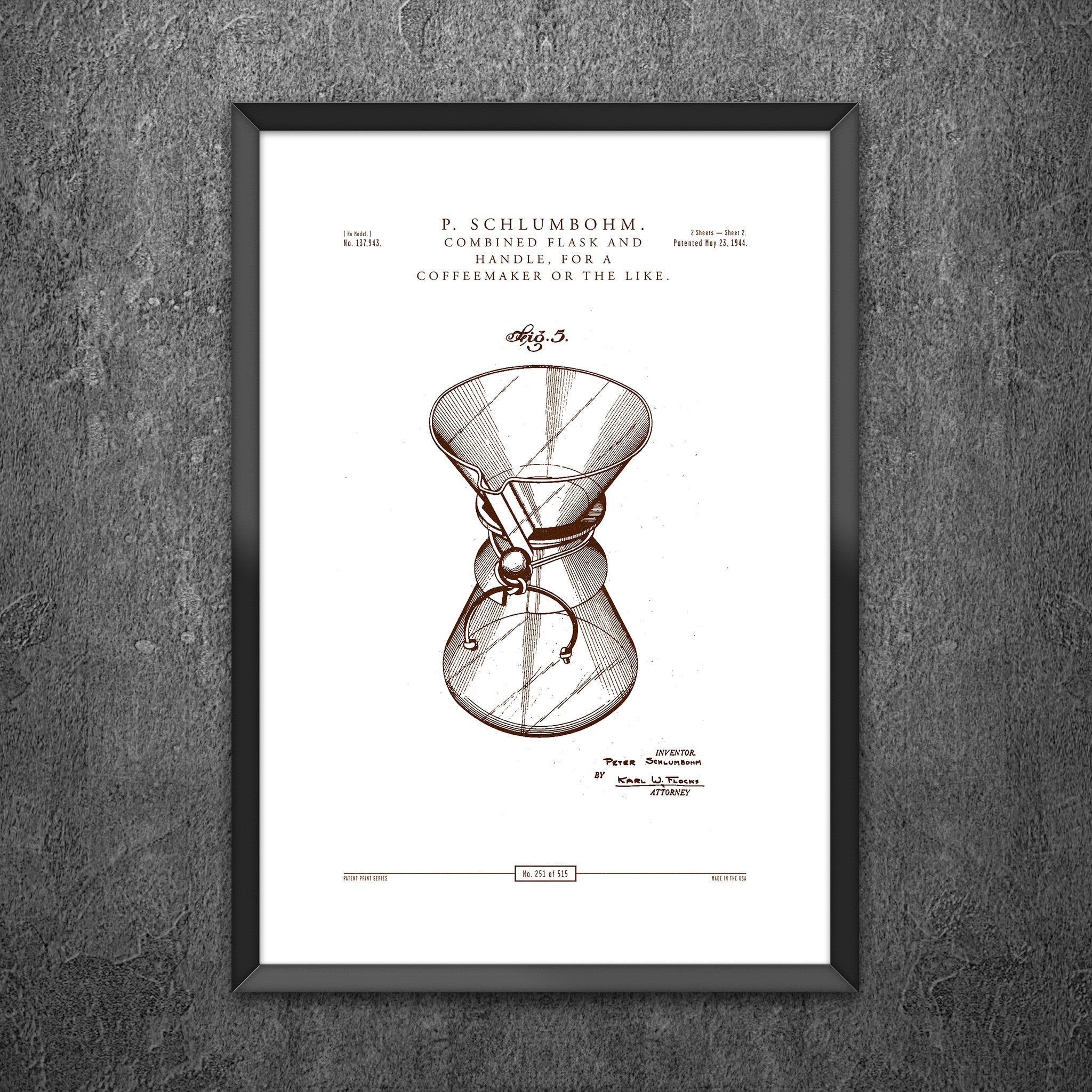 No 251 - Combined Flask and Handle for Coffeemaker