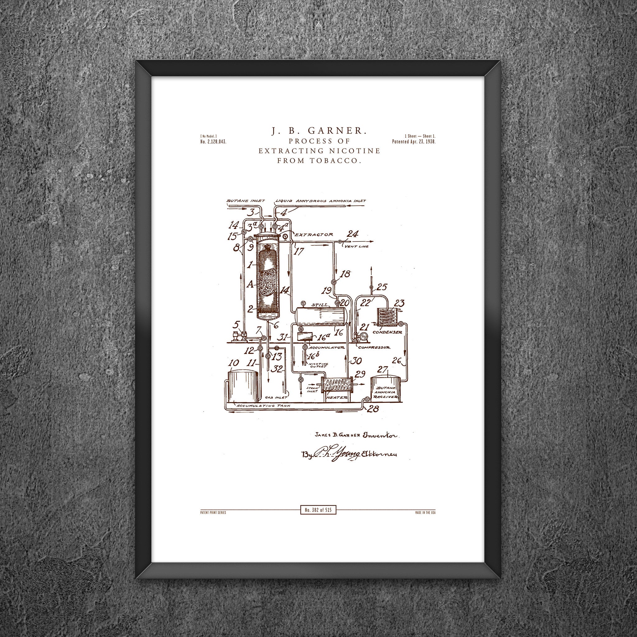 No 382 - Process of Extracting Nicotine from Tabacco