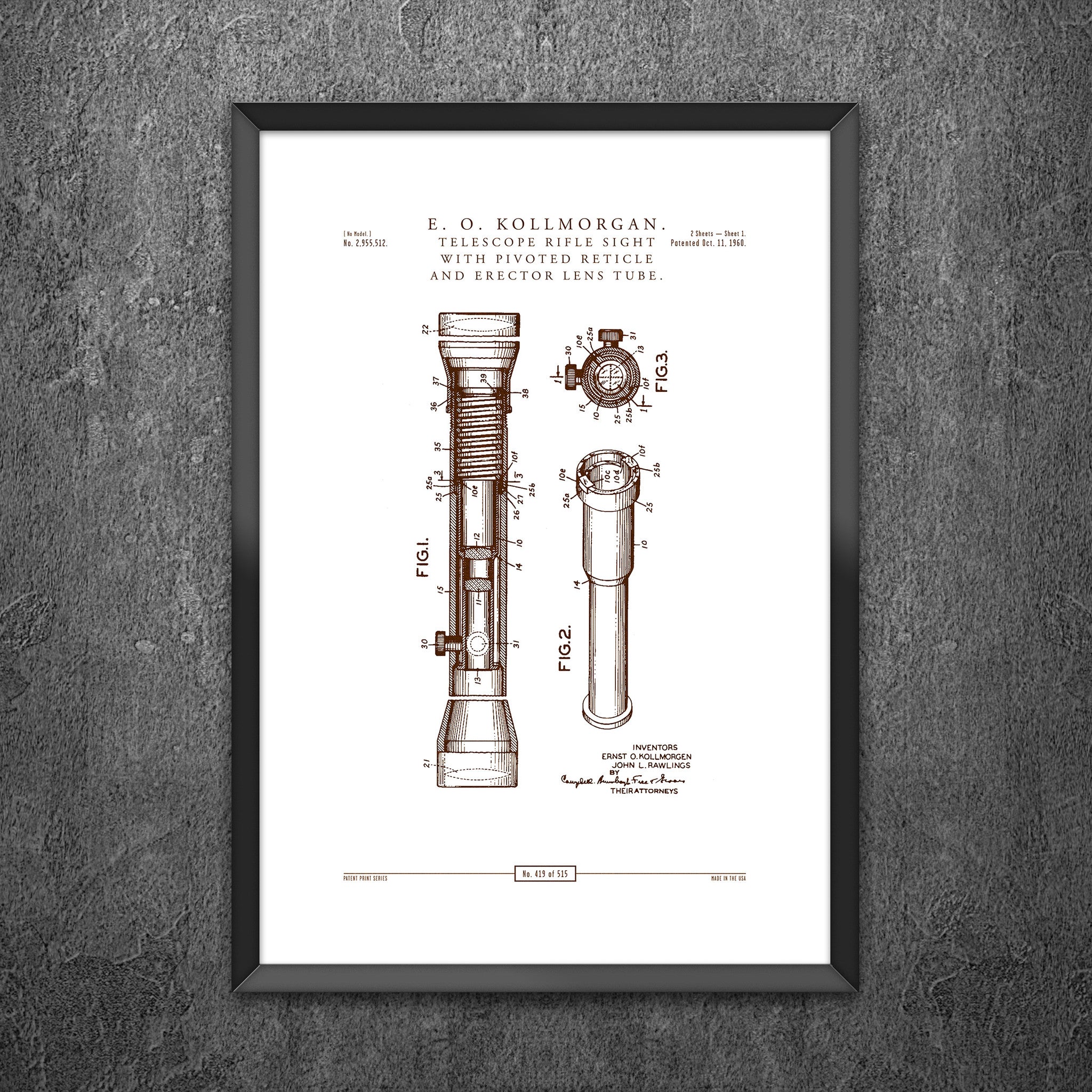 No 419 - Telescope Rifle Sight with Pivoted Reticle and Erector Lens Tube