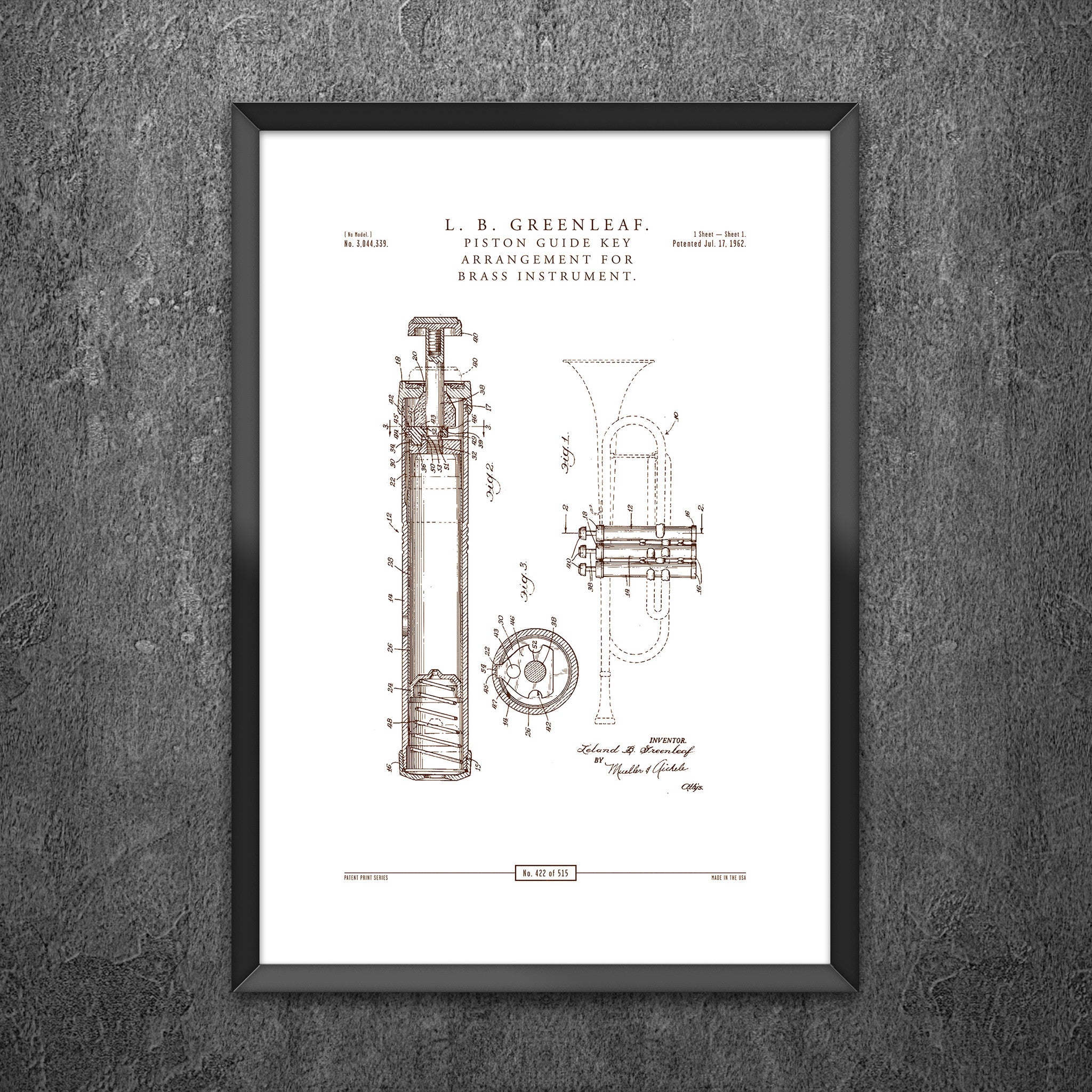 No 422 - Piston Guide Key Arragement for Brass Instrument