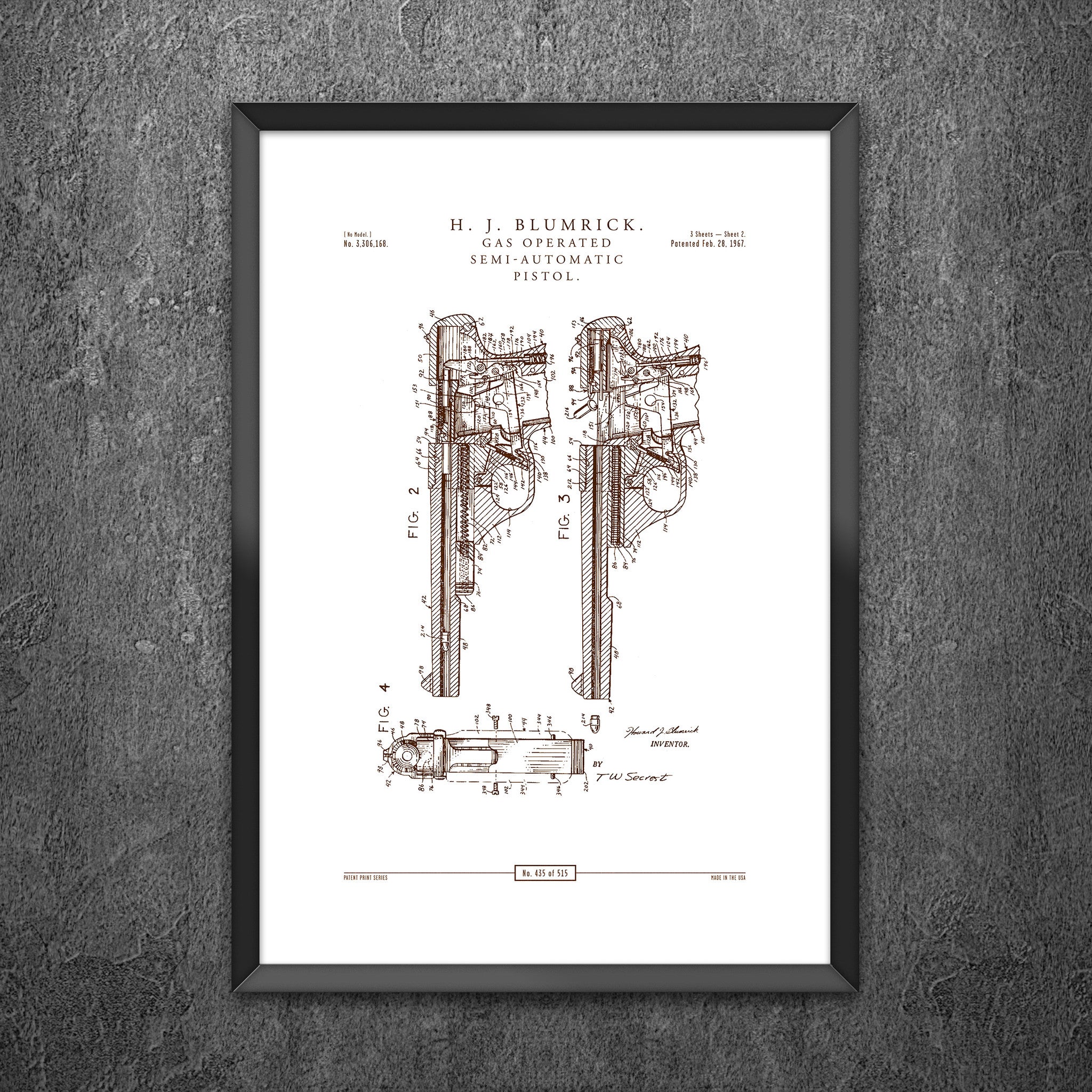 No 435 - Gas Operated Semi-Automatic Pistol