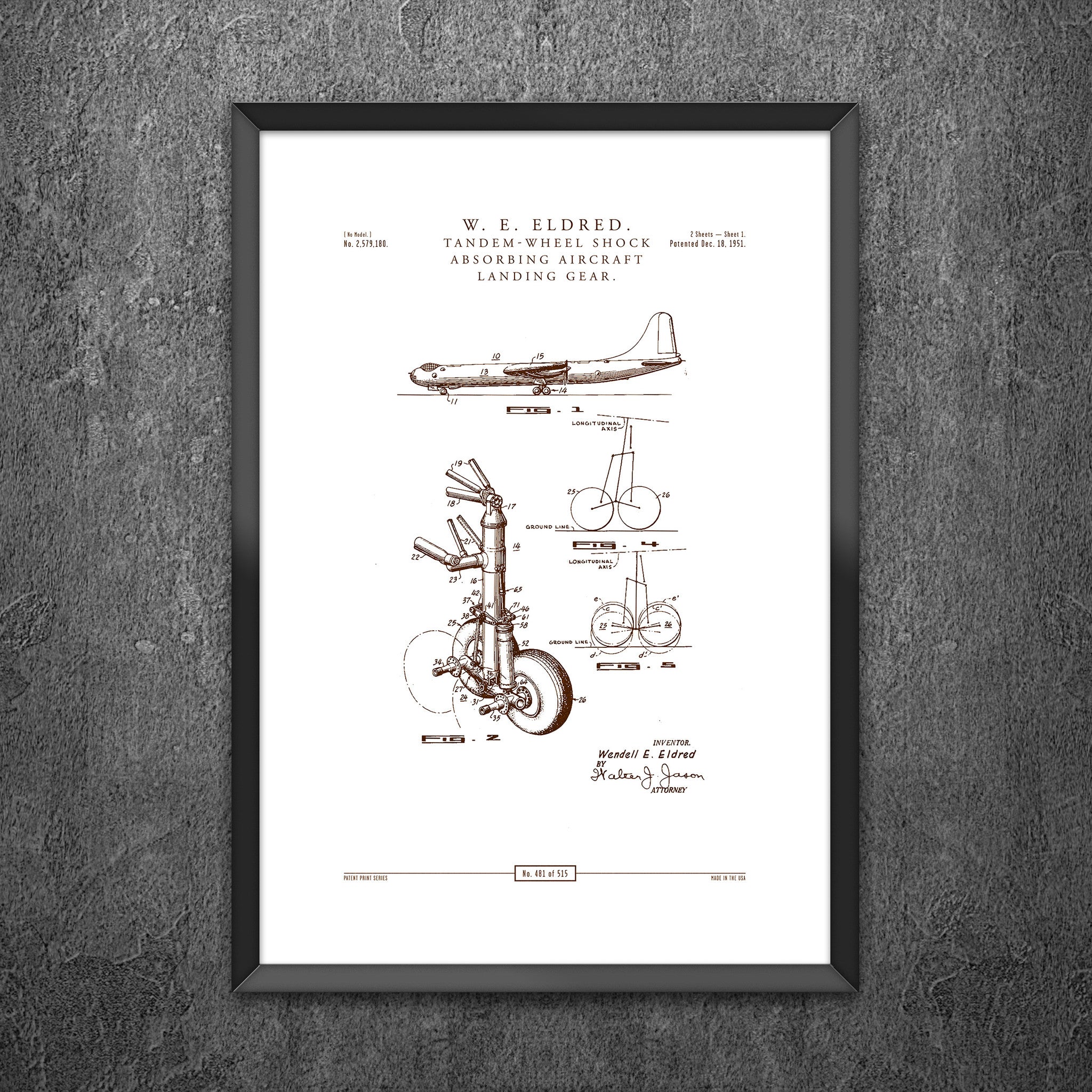 No 481 - Tandem Wheel Shock Absorbing Aircraft Landing Gear