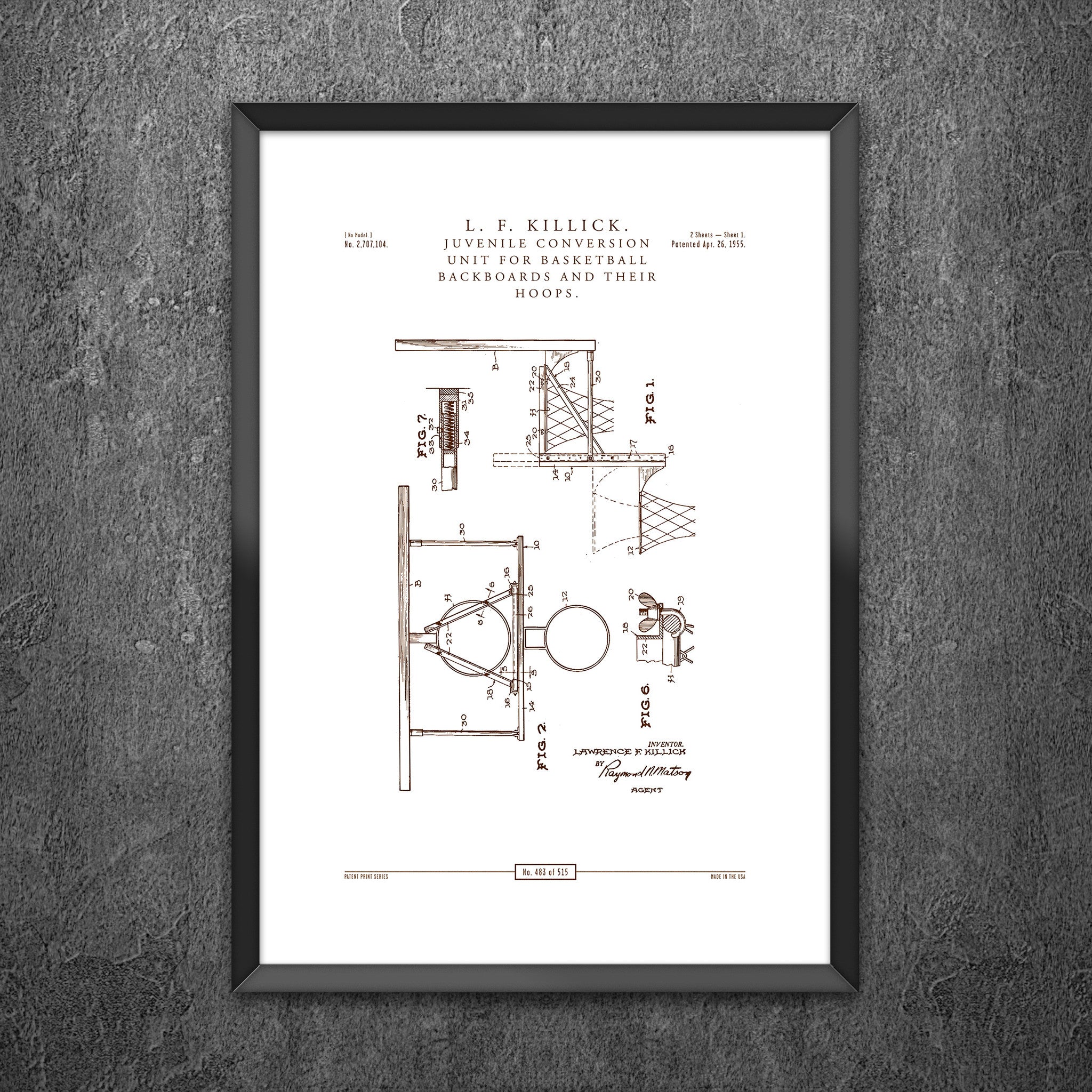 No 483 - Juvenile Conversion Unit for Basketball Backboards and Their Hoops