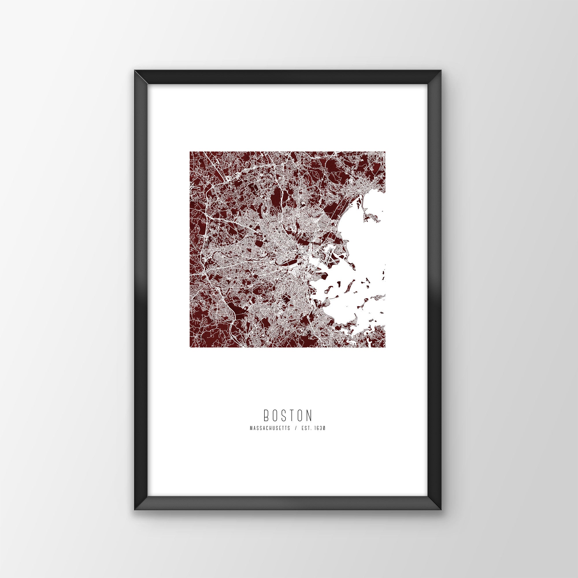 Boston City Map Print