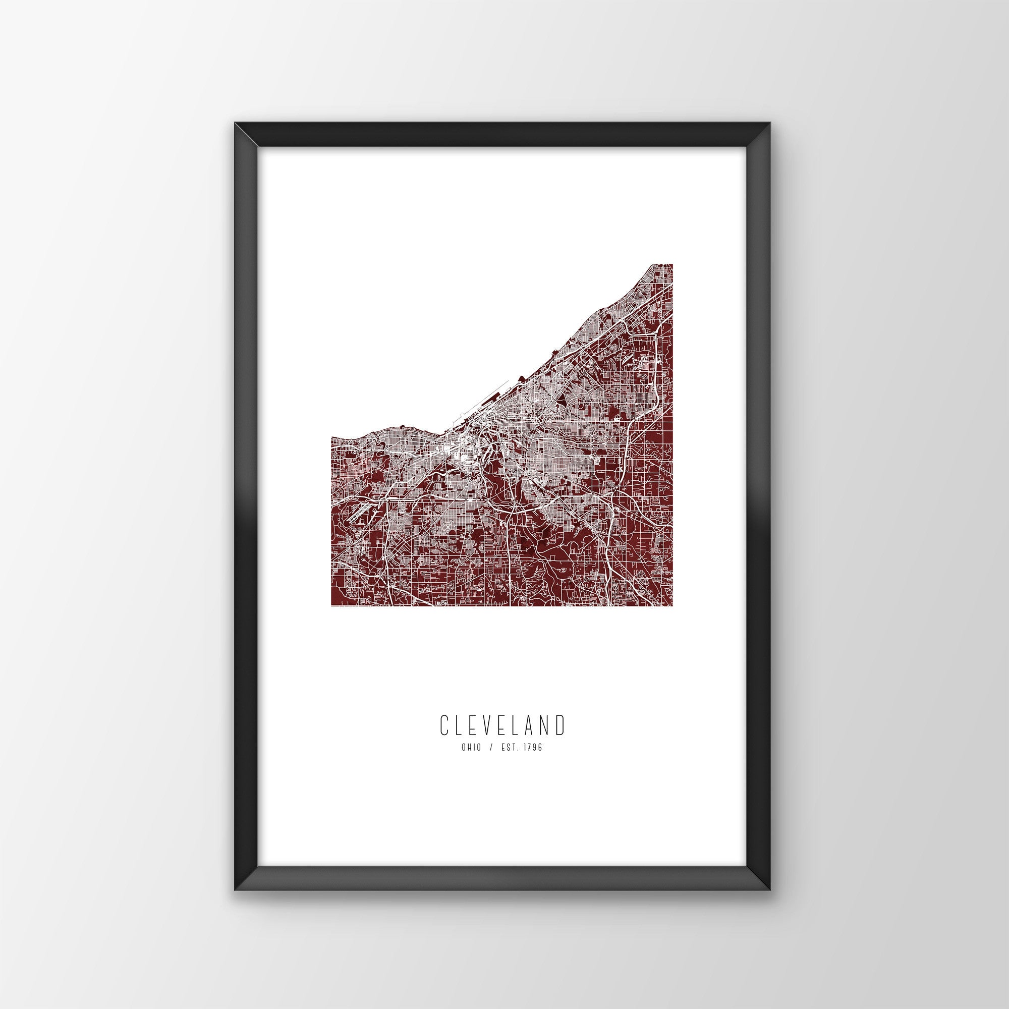 Cleveland City Map Print