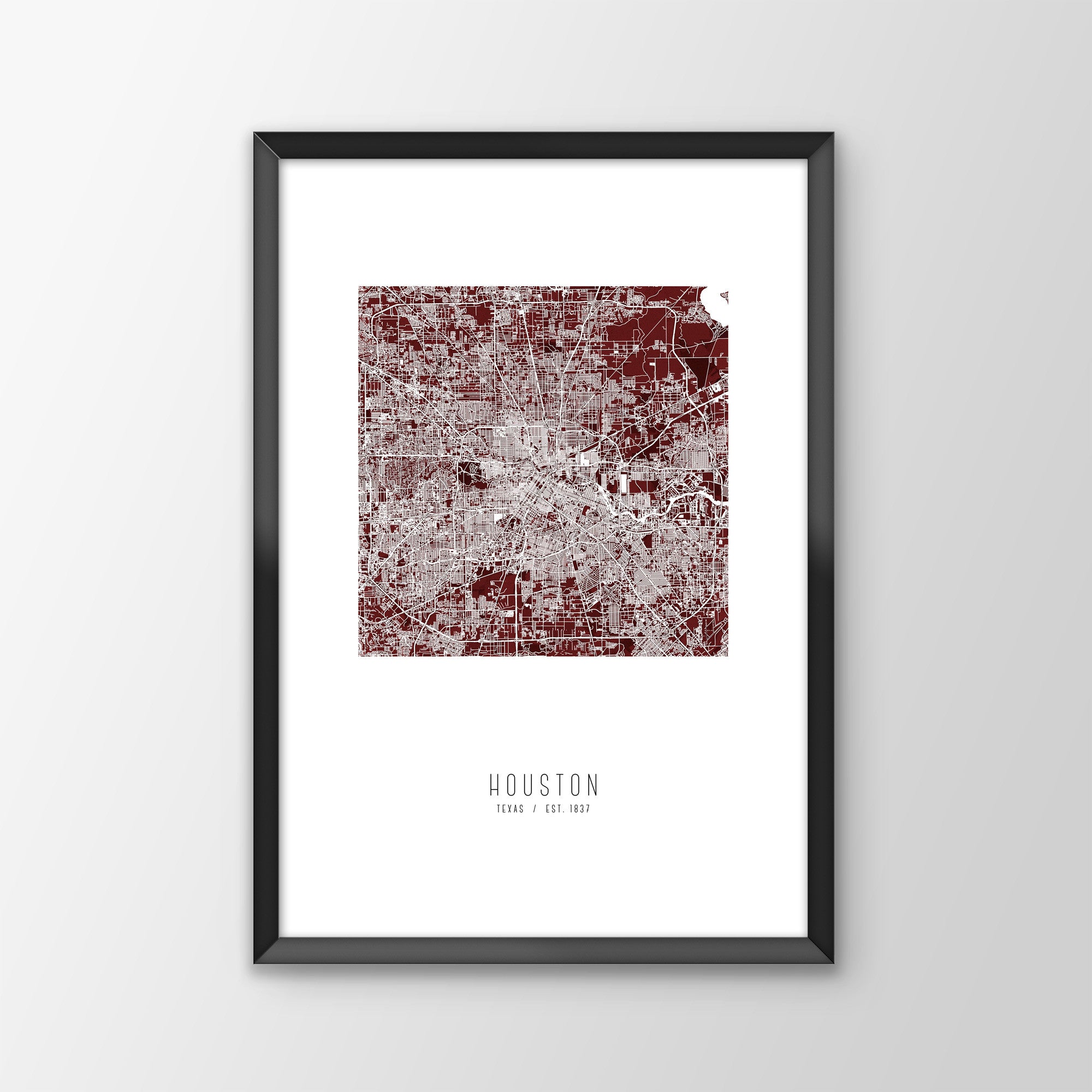 Houston City Map Print