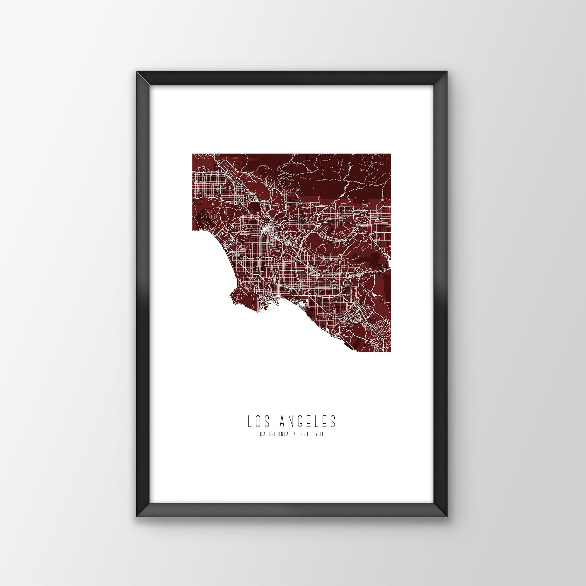 Los Angeles City Map Print