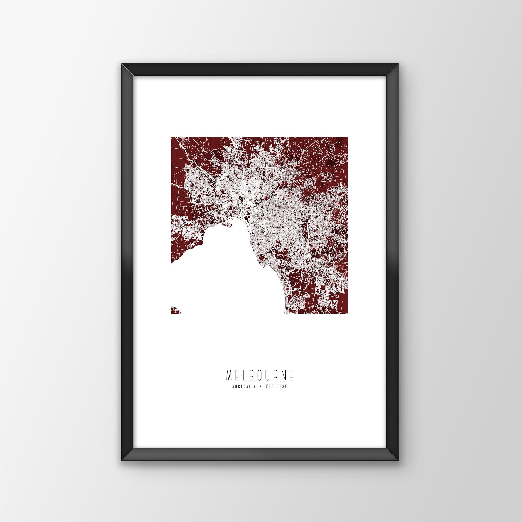 Melbourne City Map Print