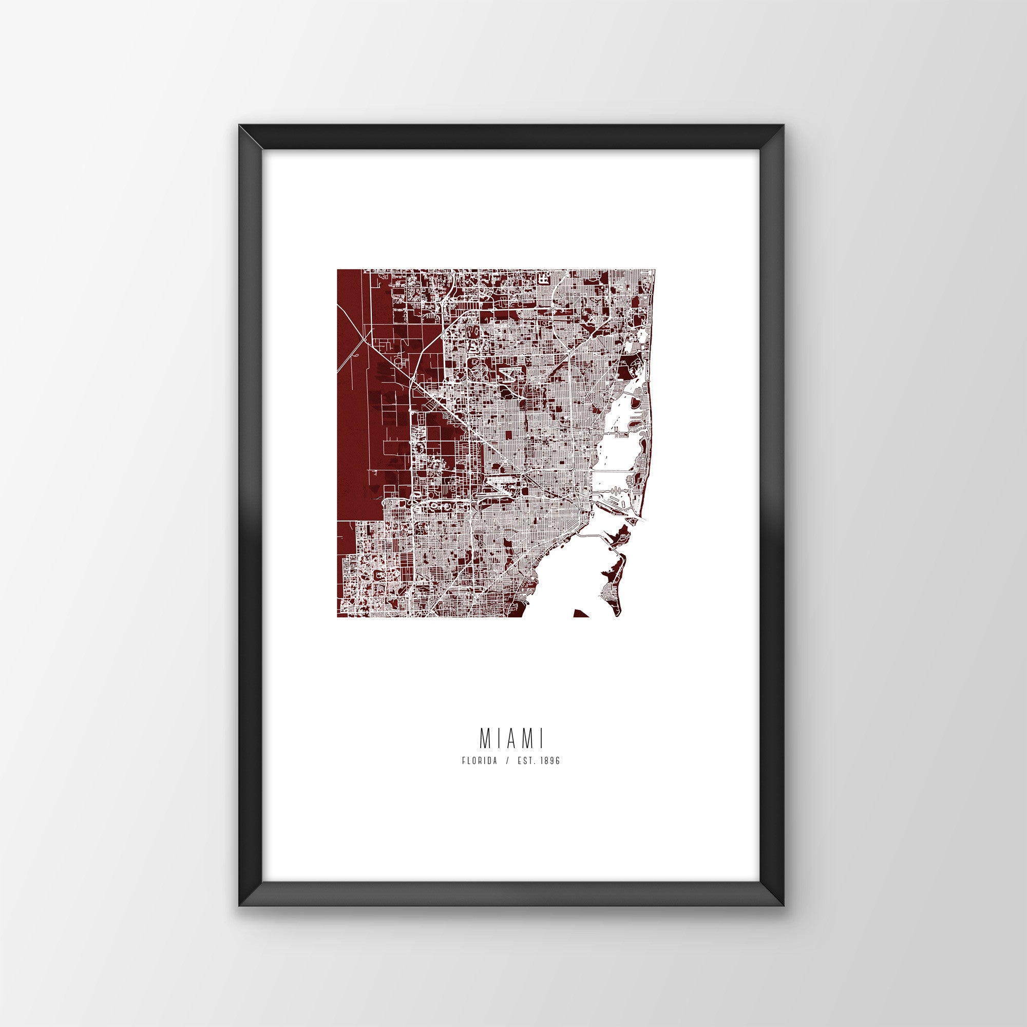 Miami City Map Print