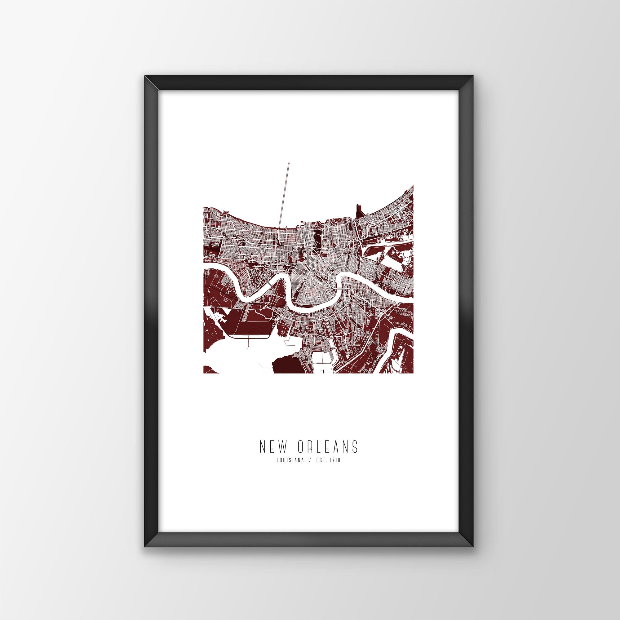 New Orleans City Map Print