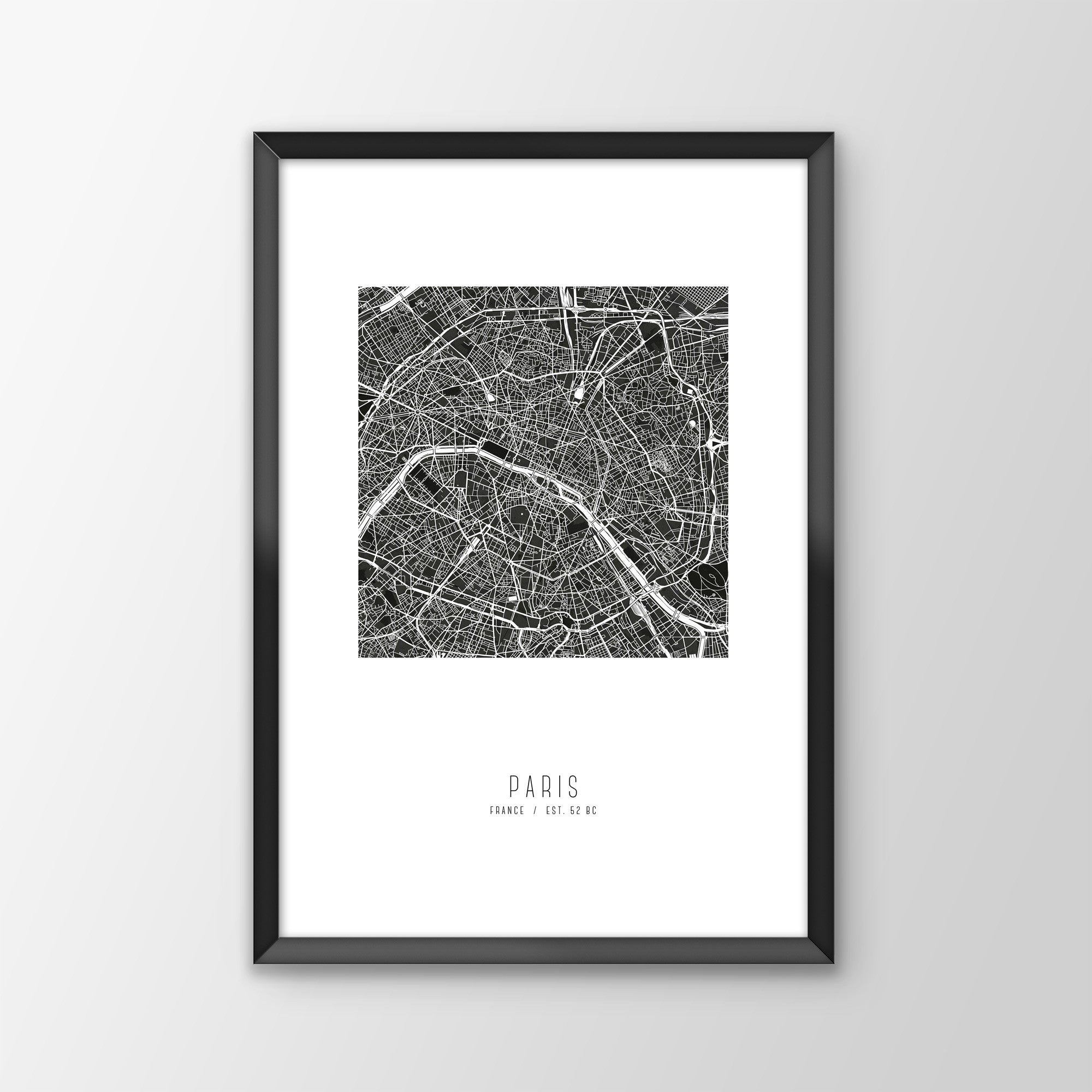 Paris City Map Print