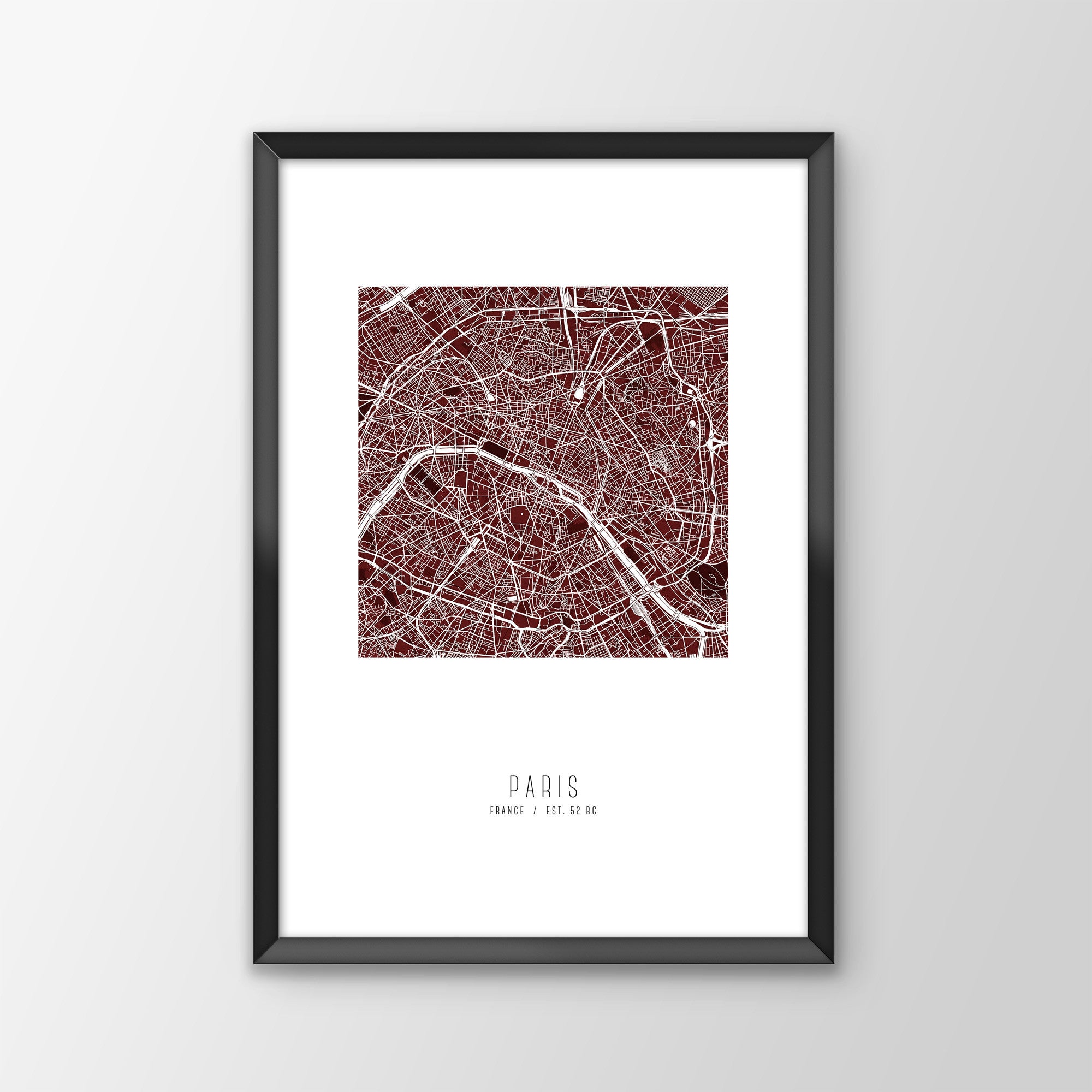 Paris City Map Print