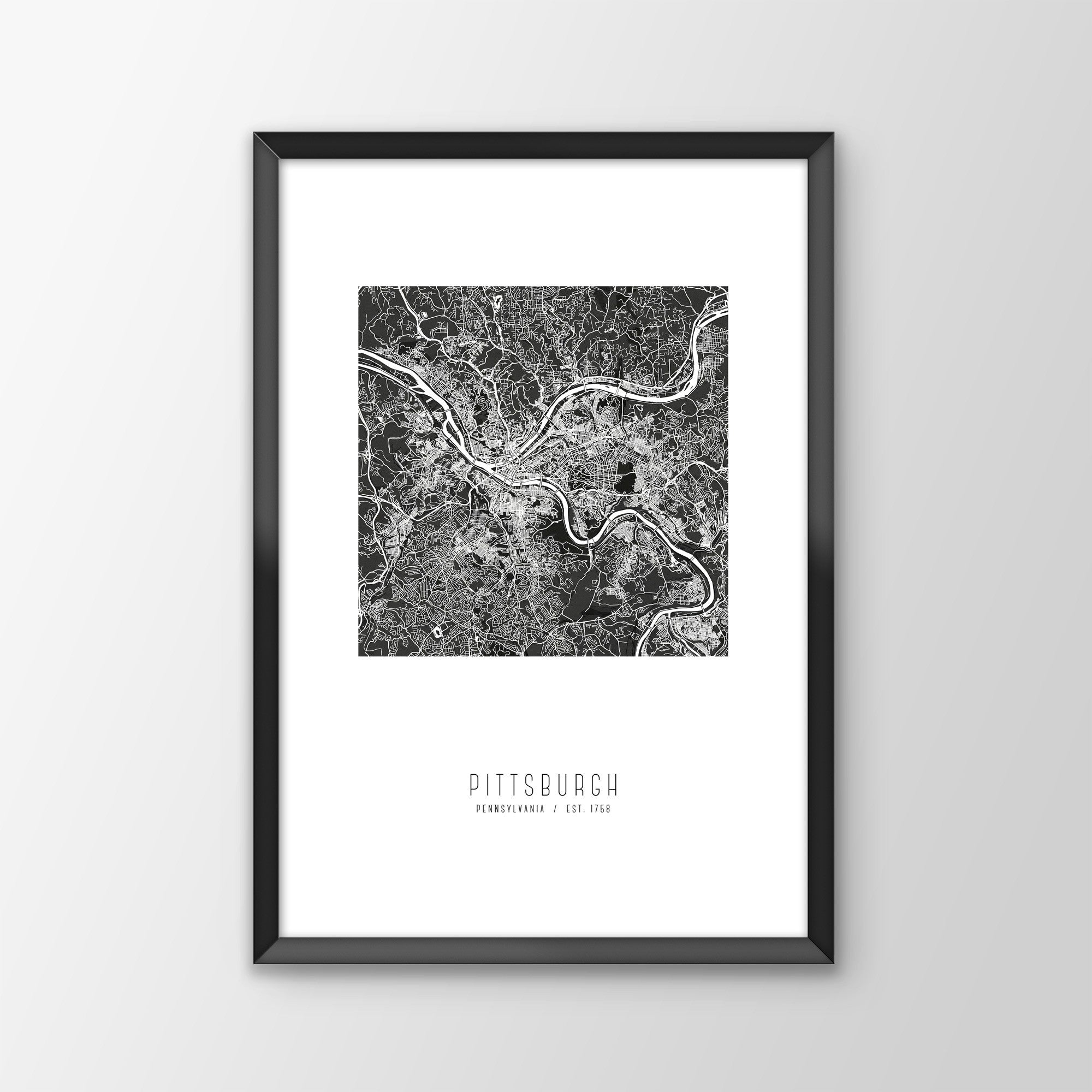 Pittsburgh City Map Print