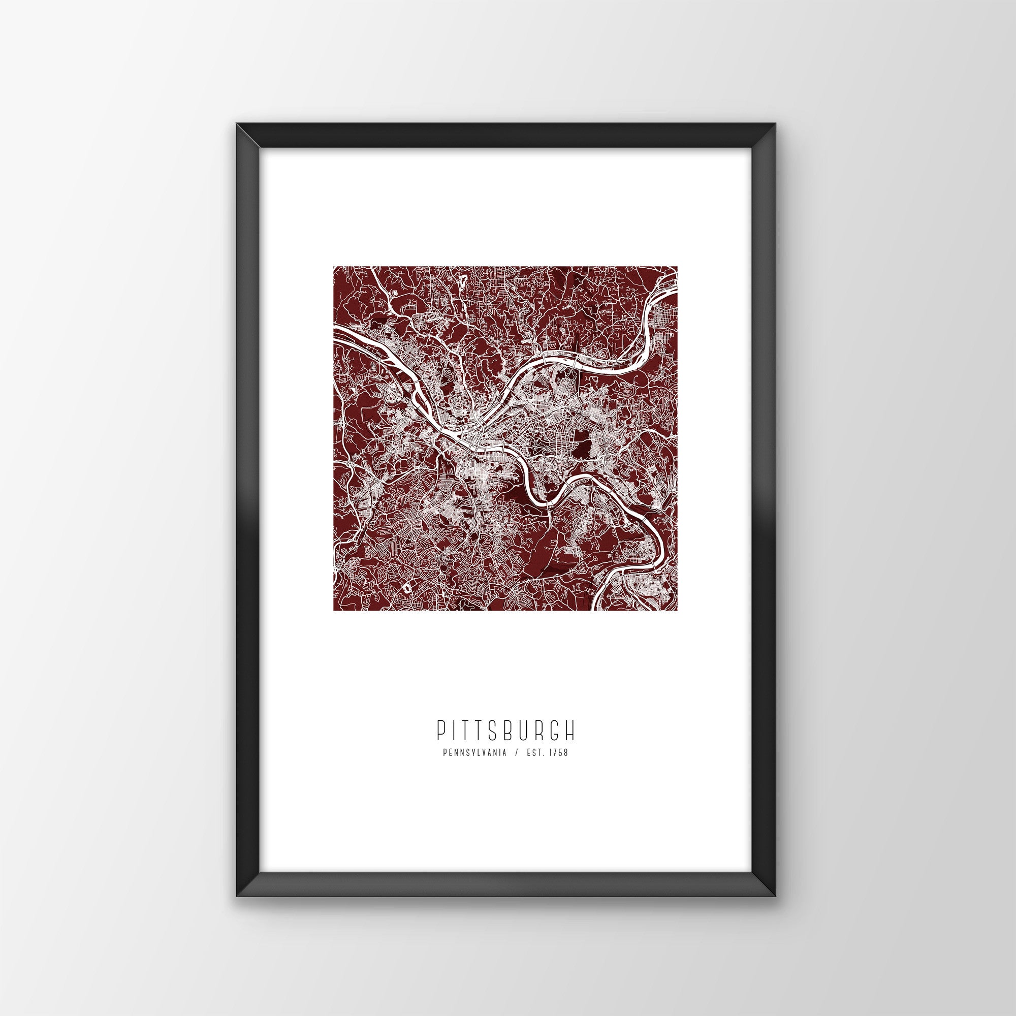Pittsburgh City Map Print