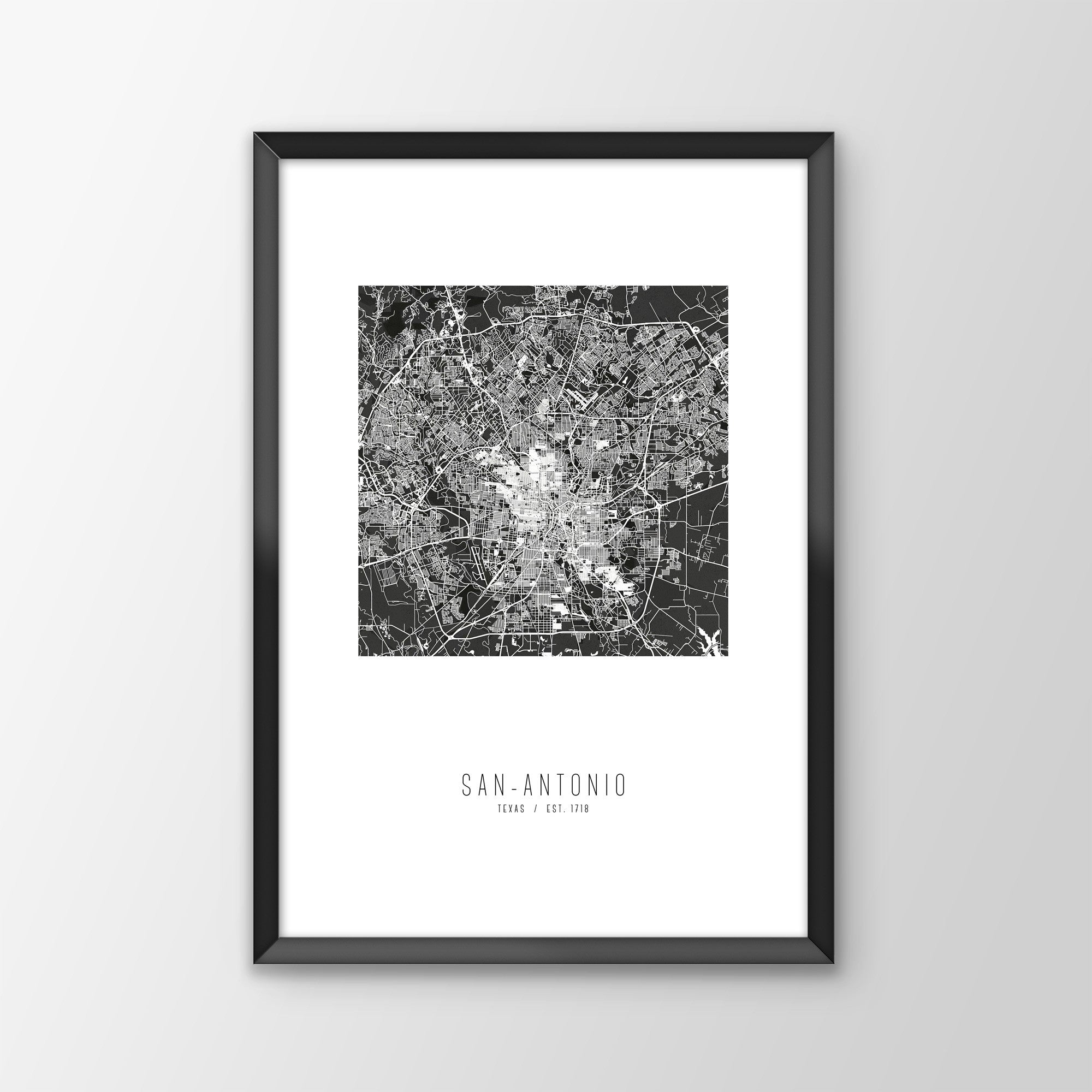 San Antonio City Map Print