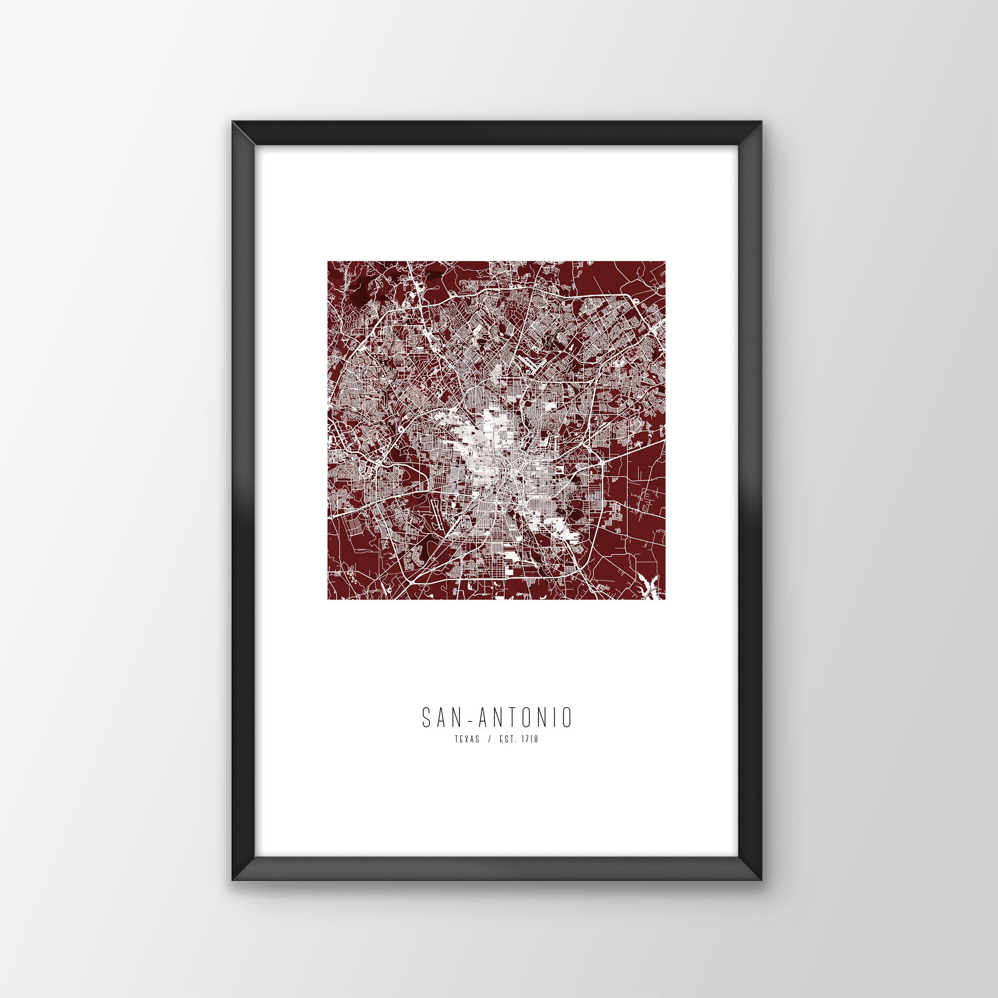 San Antonio City Map Print