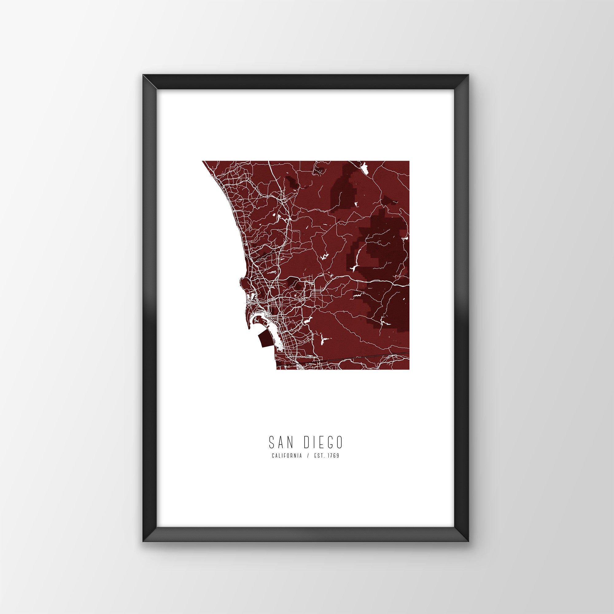 San Diego City Map Print