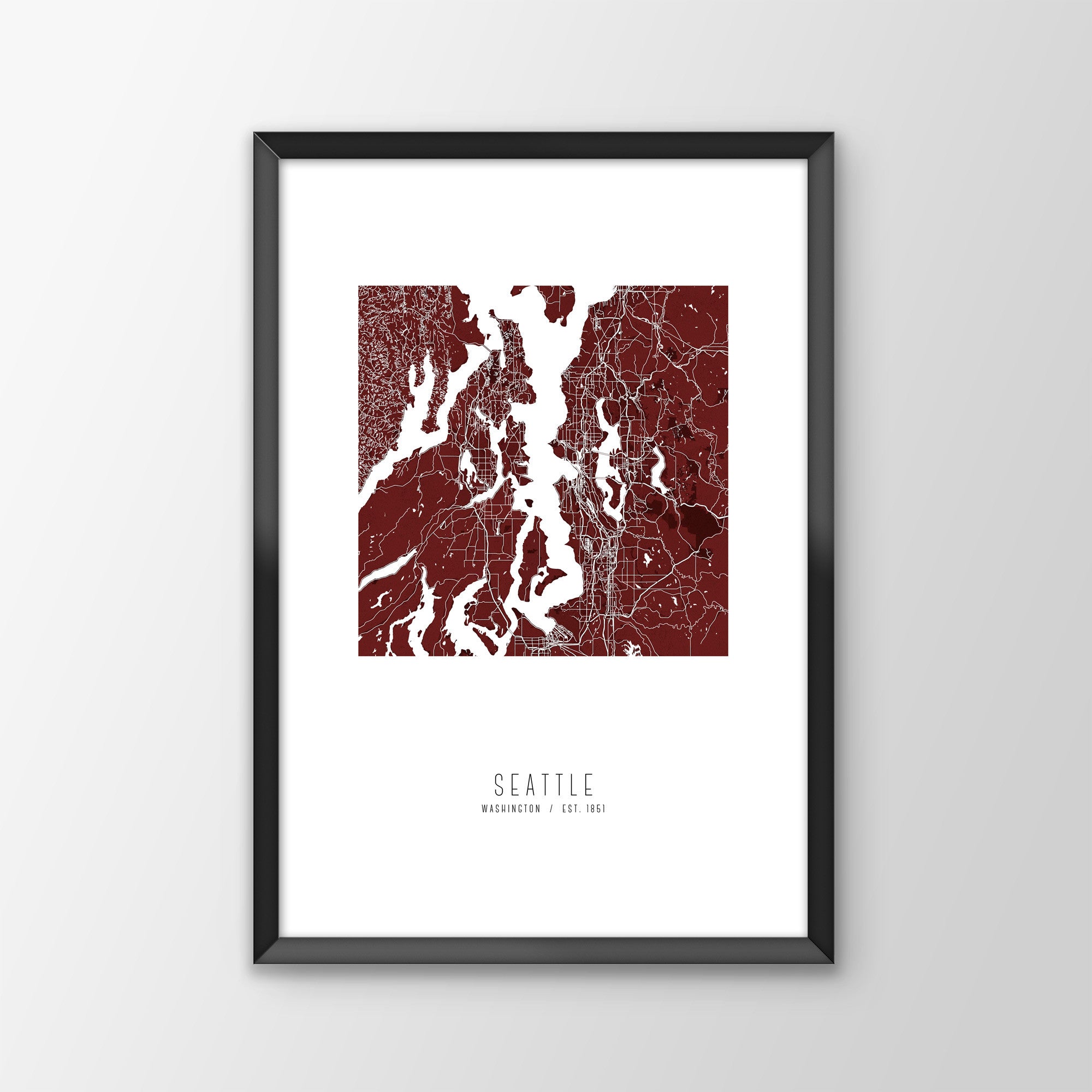 Seattle City Map Print